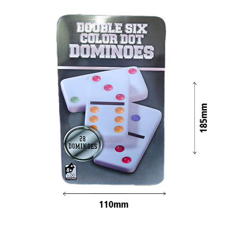 DOUBLE SIX COLOR DOT DOMINOES - 28 DOMINOES